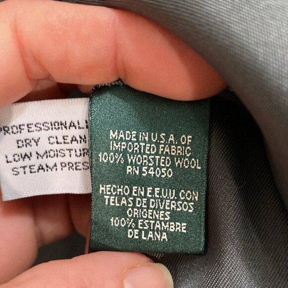 Ralph Lauren Jacket Blazer Wool Gray Zip Up Size 20 - Picture 15 of 16